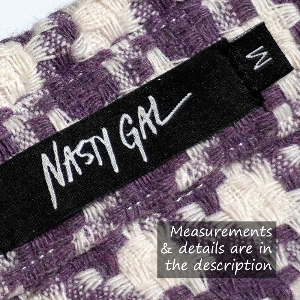 Nasty Gal Lavender Houndstooth Oversized Shacket Jacket Plus 1X XL - Picture 6 of 8